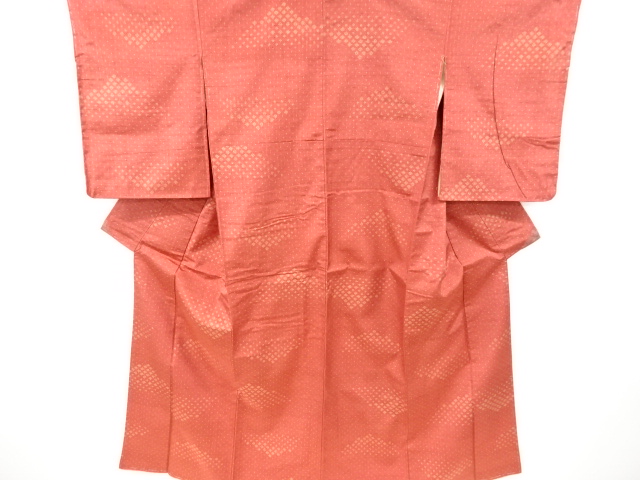 JAPANESE KIMONO / ANTIQUE KIMONO / SILK / TOKAMACHI TSUMUGI / WOVEN ABSTRACT PATTERN